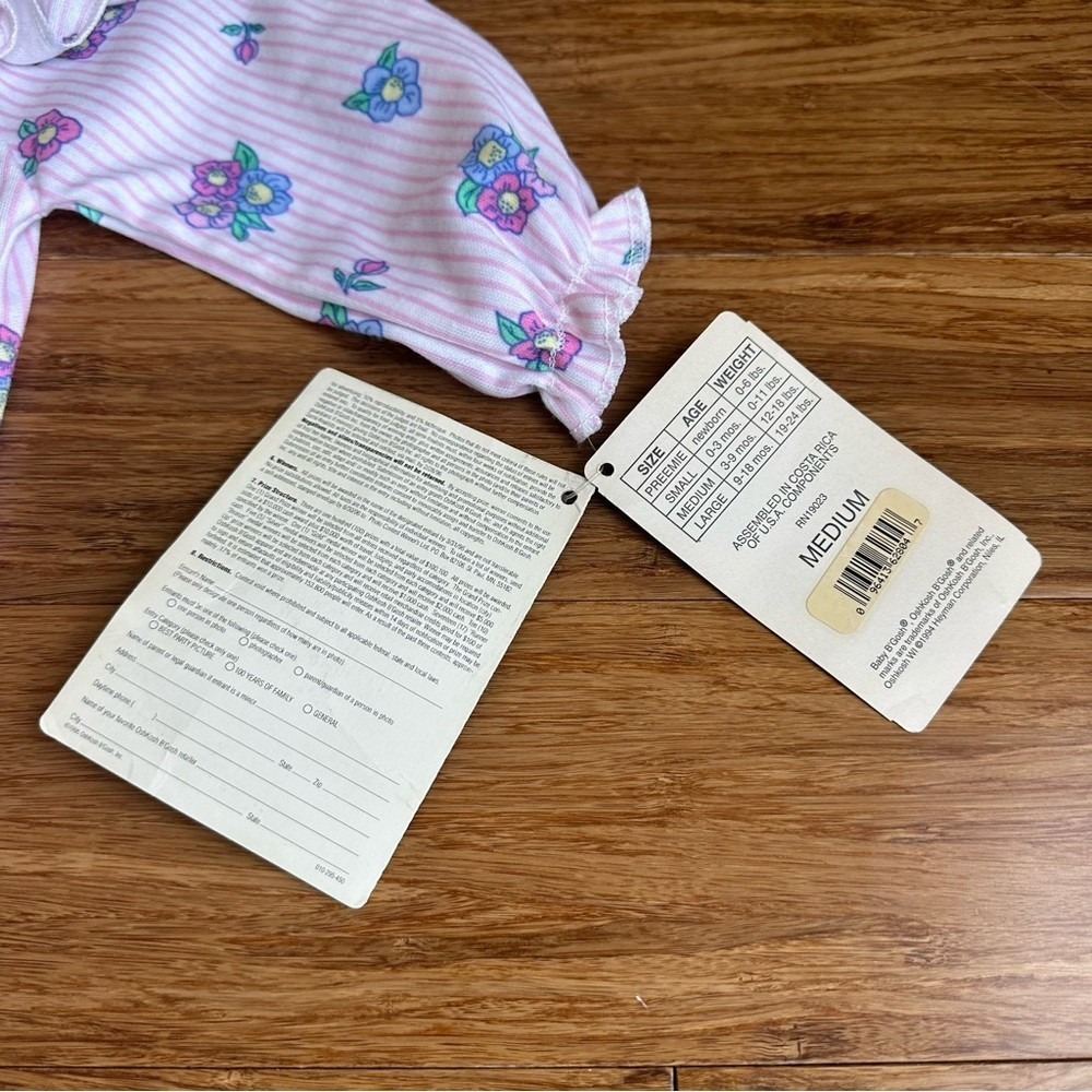 NWT VINTAGE BABY B'GOSH 3-6 Month  Ruffle Floral Footie - Picture 3 of 10